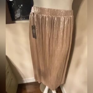 Vince Camuto Shimmering Tan Midi Skirt